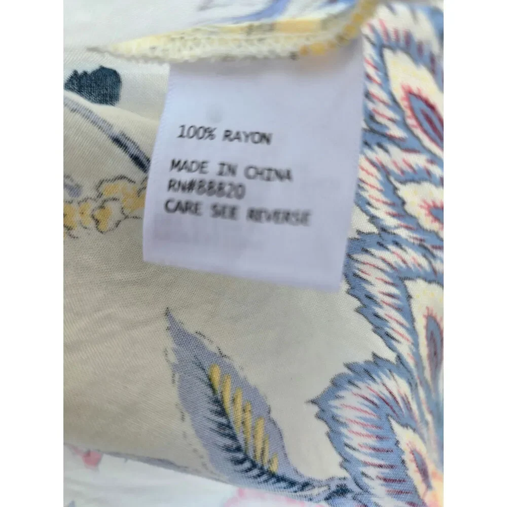 Cynthia Rowley Floral Top Cap Sleeves 2X